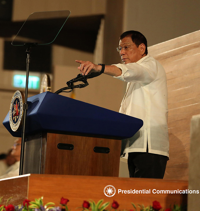 President Rodrigo R. Duterte during his first SONA.