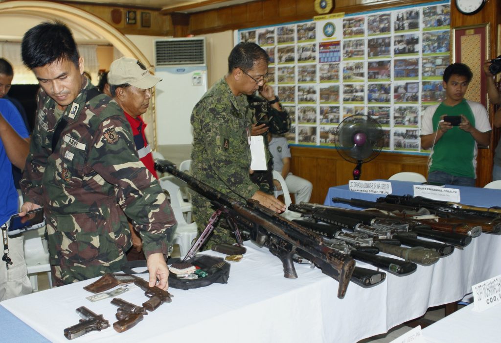 Recovered during the operation were two grenade launchers; two M16 rifles; an M14 rifle; a homemade shotgun; a .30-caliber Garan rifle; a homemade .50-caliber sniper rifle; one rocket propelled grenade launcher ammunition; and two fragmention grenades alongside a handful of short firearms.